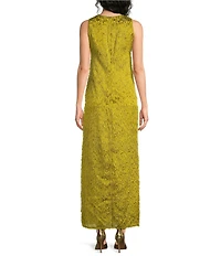 Abbey Glass Hannah Jewel Neckline Jacquard Shift Dress