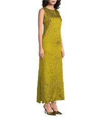 Abbey Glass Hannah Jewel Neckline Jacquard Shift Dress