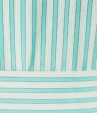 Abbey Glass Harper Stripe Print Button Down Collar Short Sleeve Poplin Midi Dress