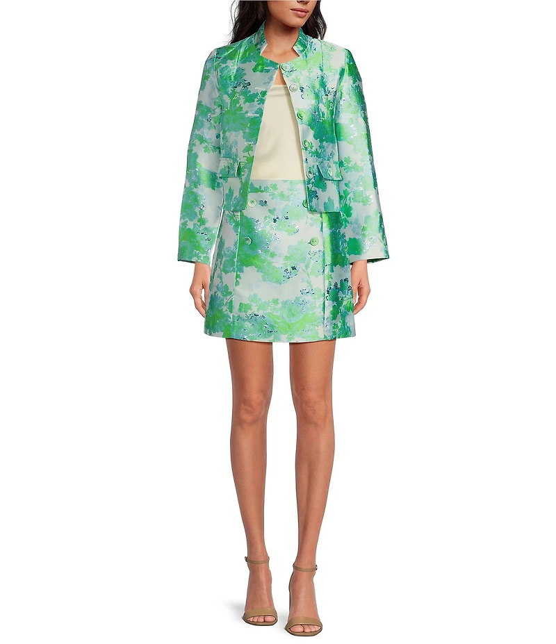 Abbey Glass Jessica Floral Jacquard Mini Skirt