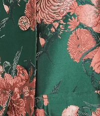 Abbey Glass Kennedy Coordinating Floral Jacquard Bell Sleeve Cropped Jacket