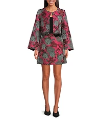 Abbey Glass Kennedy Floral Print Cropped Jacket