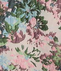 Abbey Glass Marty Floral Print Jacquard Crew Neckline Short Sleeve Mini Dress