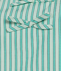 Abbey Glass Marty Stripe Print Crew Neckline Short Puff Sleeve Poplin Mini Shift Dress
