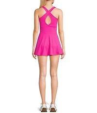 Active Seamed Bodice Pull-On Mini Tennis Dress