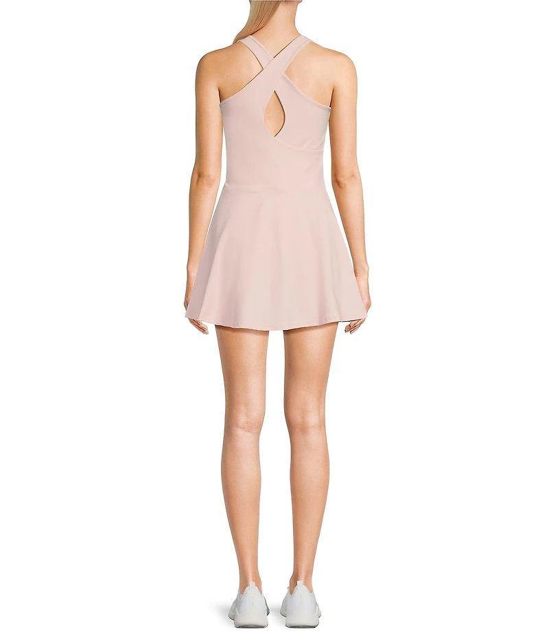 Active Seamed Bodice Pull-On Mini Tennis Dress