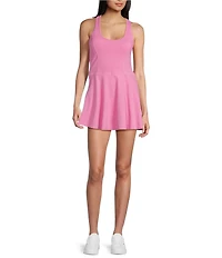 Active Seamed Bodice Pull-On Mini Tennis Dress