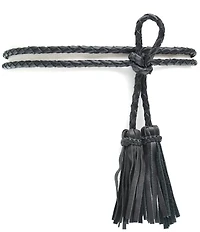 ADA Fringe Soga Leather Braided Wrap Belt