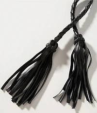 ADA Fringe Soga Leather Braided Wrap Belt