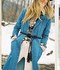 ADA Fringe Soga Leather Braided Tassel Wrap Belt