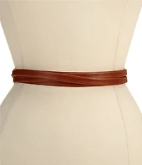 ADA Skinny Leather Wrap Belt
