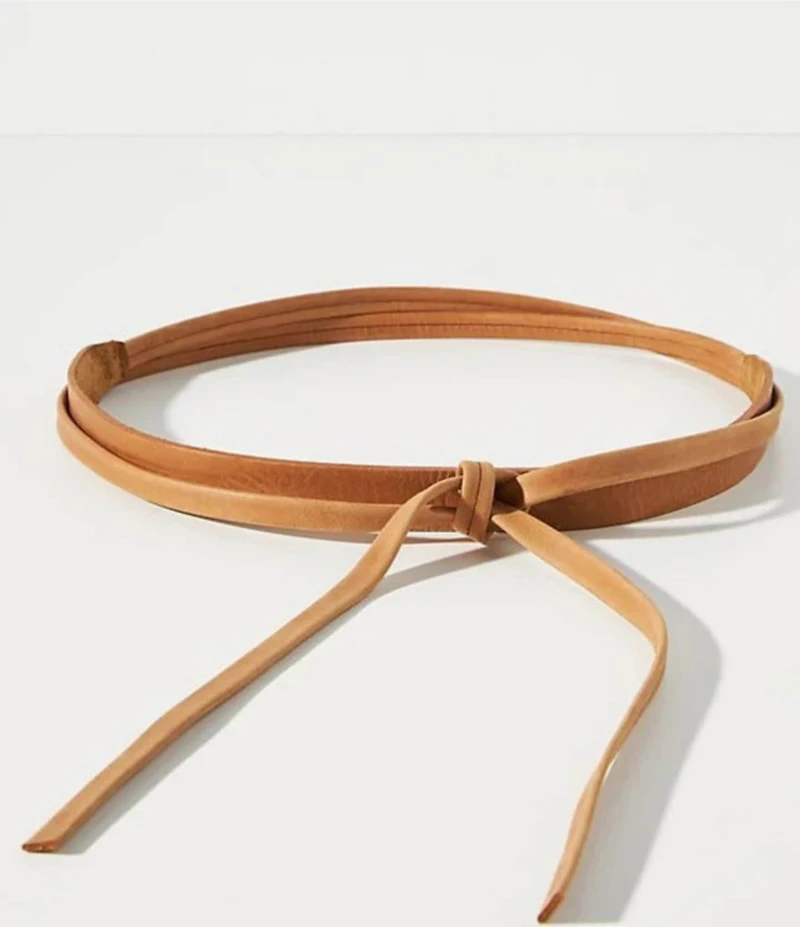 ADA Skinny Leather Wrap Belt