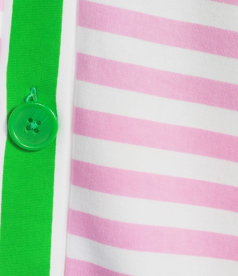 Addison Bay Abbott Striped V-Neck Long Sleeve Sweatshirt Cardigan