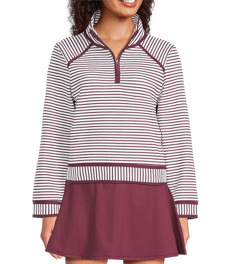 Addison Bay Bainbridge Stand Collar Long Sleeve Quarter-Zip Sweatshirt