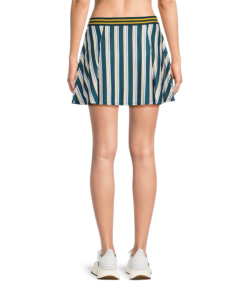 Addison Bay Breakpoint Stripe Printed Box Pleated Mini Skort