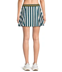 Addison Bay Breakpoint Stripe Printed Box Pleated Mini Skort