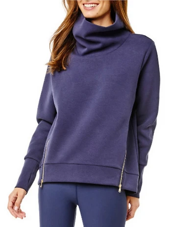 Addison Bay Everyday Mock Neck Zip Hem Pullover