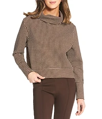 Addison Bay Everyother Day Gingham Print Turtleneck Long Sleeve Pullover