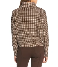 Addison Bay Everyother Day Gingham Print Turtleneck Long Sleeve Pullover