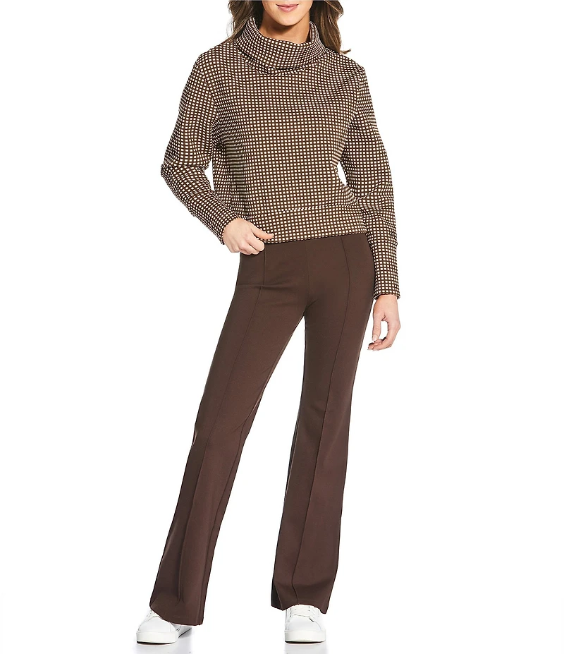 Addison Bay Everyother Day Gingham Print Turtleneck Long Sleeve Pullover