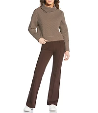 Addison Bay Everyother Day Gingham Print Turtleneck Long Sleeve Pullover