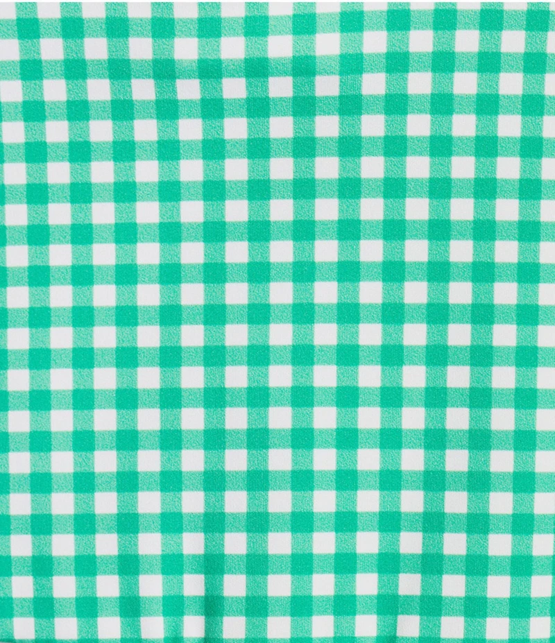 Addison Bay Clubhouse Collection Fairway Gingham Print Quarter Zip Sleeveless A-Line Mini Dress