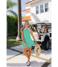 Addison Bay Clubhouse Collection Founders Gingham Print Quarter Zip Sleeveless Coordinating Tank Top