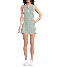 Addison Bay Gardenia Floral Printed Scoop Neck Sleeveless Athletic Mini Dress