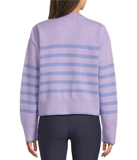 Addison Bay Junior Carlyle Stripe Print Scoop Neck Long Sleeve Sweater