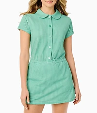 Addison Bay Clubhouse Collection Lennon Gingham Print Scoop Neck Short Sleeve Romper
