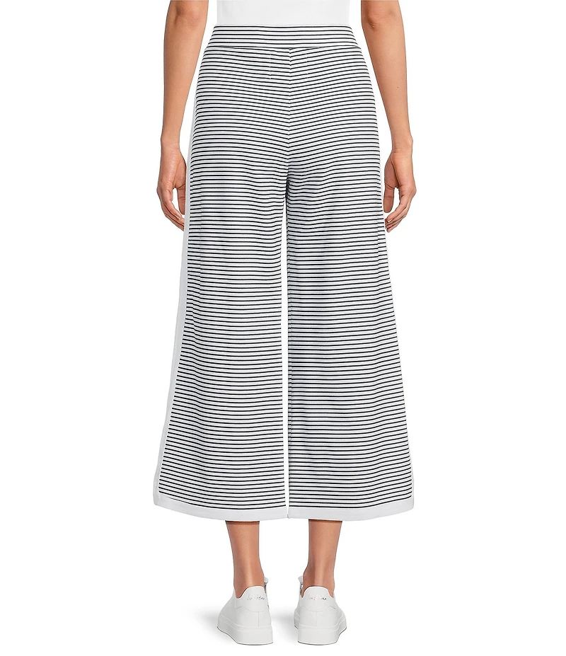 Addison Bay Lennon Stripe Print Wide Leg Coordinating Pull-On Crop Pants