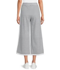 Addison Bay Lennon Stripe Print Wide Leg Coordinating Pull-On Crop Pants