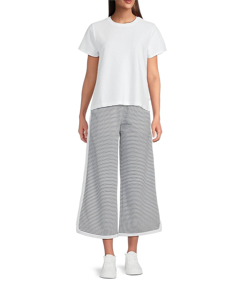 Addison Bay Lennon Stripe Print Wide Leg Coordinating Pull-On Crop Pants