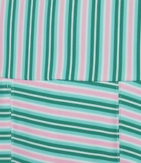 Addison Bay Racquet Striped Print Crew Neck Sleeveless Pleated Active Dress