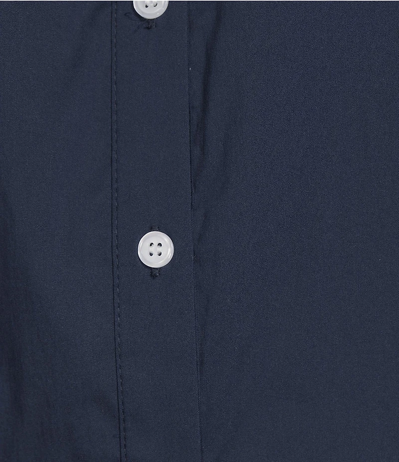 Addison Bay Sailor Solid Woven Long Puff Sleeve Button Front A-Line Dress