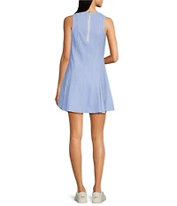 Addison Bay Smooth Sport Highland Stripe Print Sleeveless Dress
