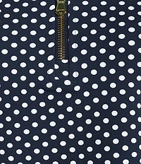 Addison Bay Virginian Dot Printed Collared Zip Front Sleeveless Coordinating Ponte Polo Top