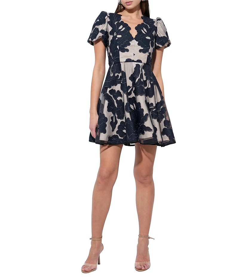 Adelyn Rae Agnes Puff Short Sleeve Mini Dress