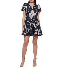 Adelyn Rae Agnes Puff Short Sleeve Mini Dress