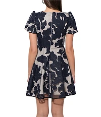 Adelyn Rae Agnes Puff Short Sleeve Mini Dress