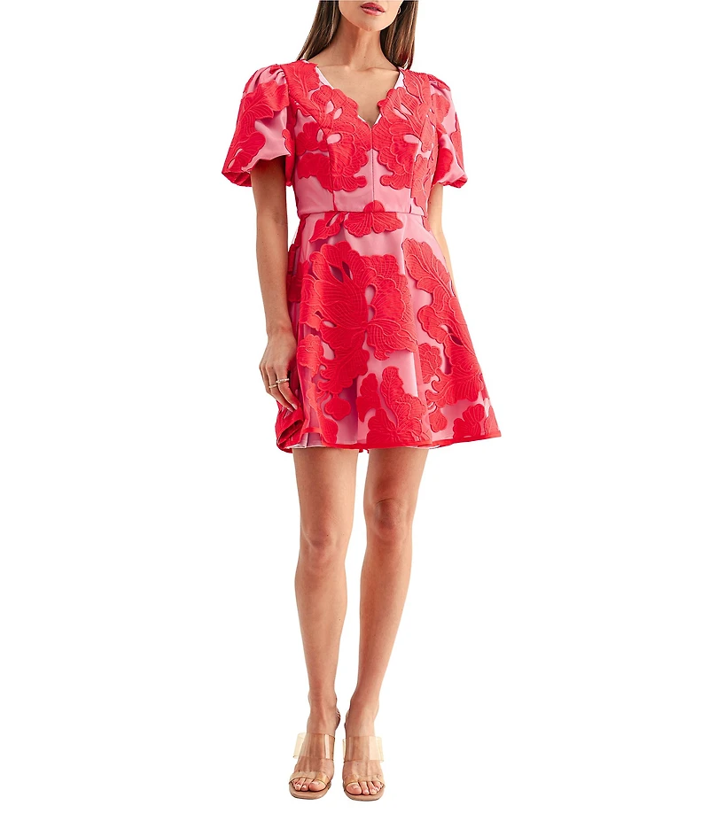 Adelyn Rae Arianna Bubble Sleeve Mini Dress