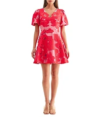 Adelyn Rae Arianna Bubble Sleeve Mini Dress