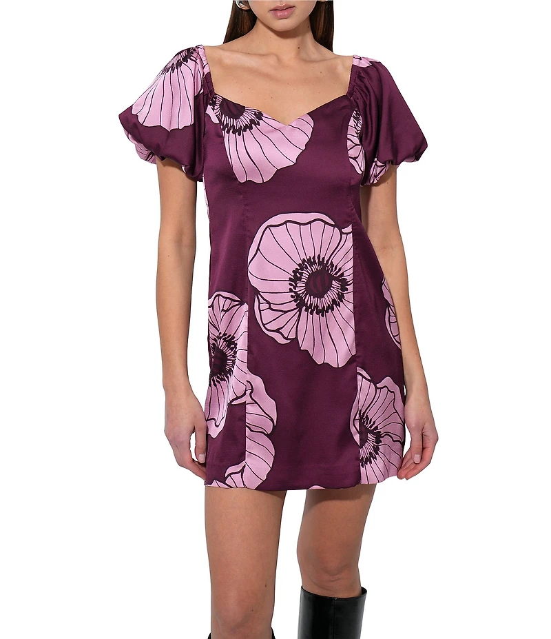 Adelyn Rae Aster Off-The-Shoulder Puff Sleeve Mini Dress
