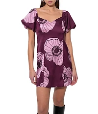 Adelyn Rae Aster Off-The-Shoulder Puff Sleeve Mini Dress