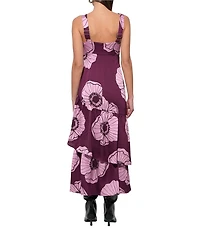 Adelyn Rae Calla Floral Tier Midi Dress