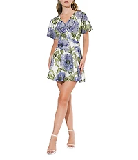 Adelyn Rae Cynthia Embroidered Mini Dress