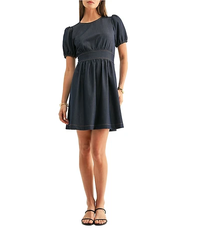Adelyn Rae Joa Puff Fit and Flare Mini Dress
