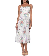 Adelyn Rae Natalia Embroidered Crochet Braided Midi Dress