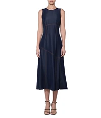 Adelyn Rae Natasha Denim Sleeveless Midi Dress