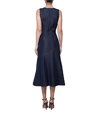 Adelyn Rae Natasha Denim Sleeveless Midi Dress